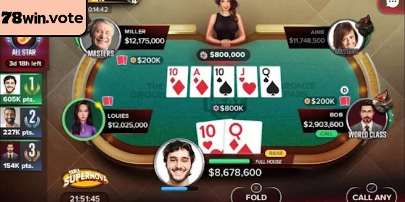 Luật Poker 78Win minh bạch, tính điểm chuẩn, áp dụng